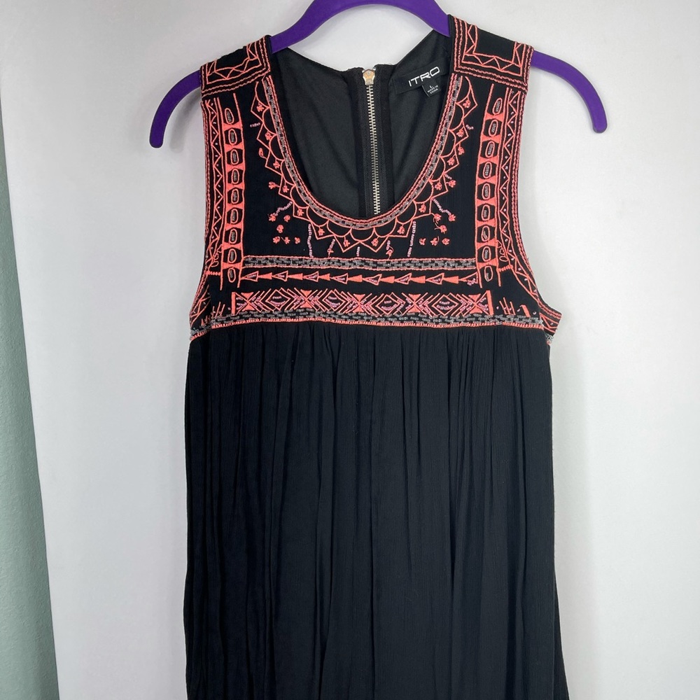 Itro embroidered sleeveless cutout dress sz large
